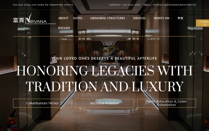 Advance Planners, an agency of Nirvana Singapore, Website